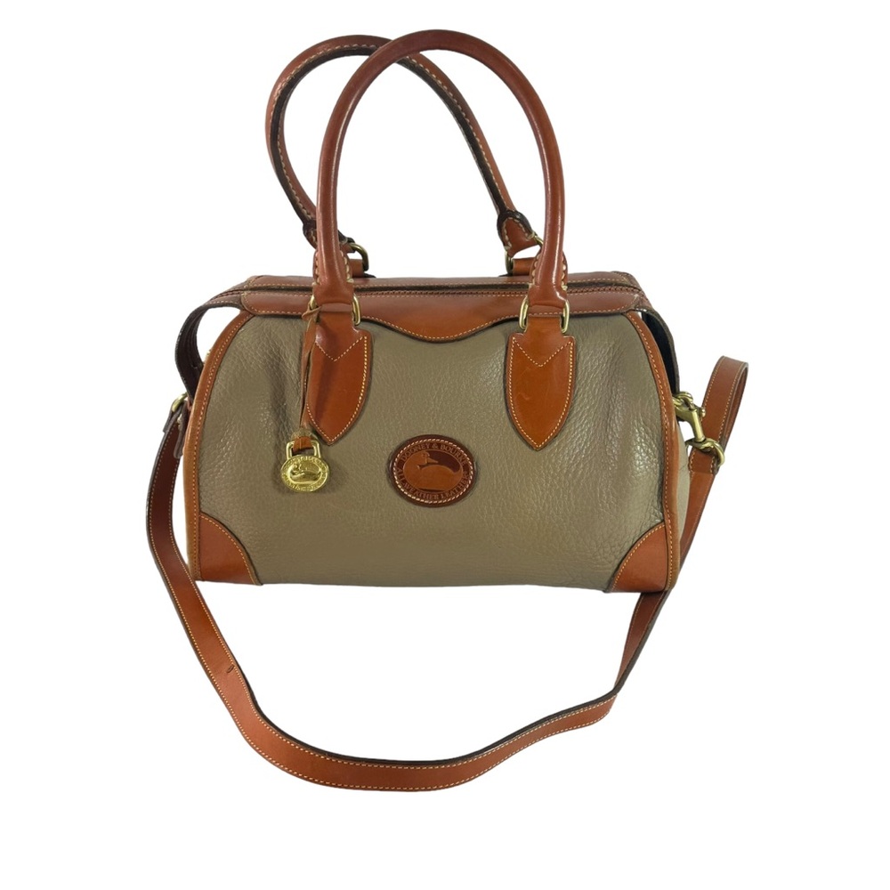 DOONEY & BOURKE Taupe Tan Leather Signature Doctor Satchel Bag Made in USA